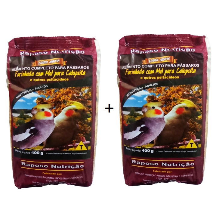Farinhada C/ Mel Calopsita Kit c/ 2 pct de 400gr R
