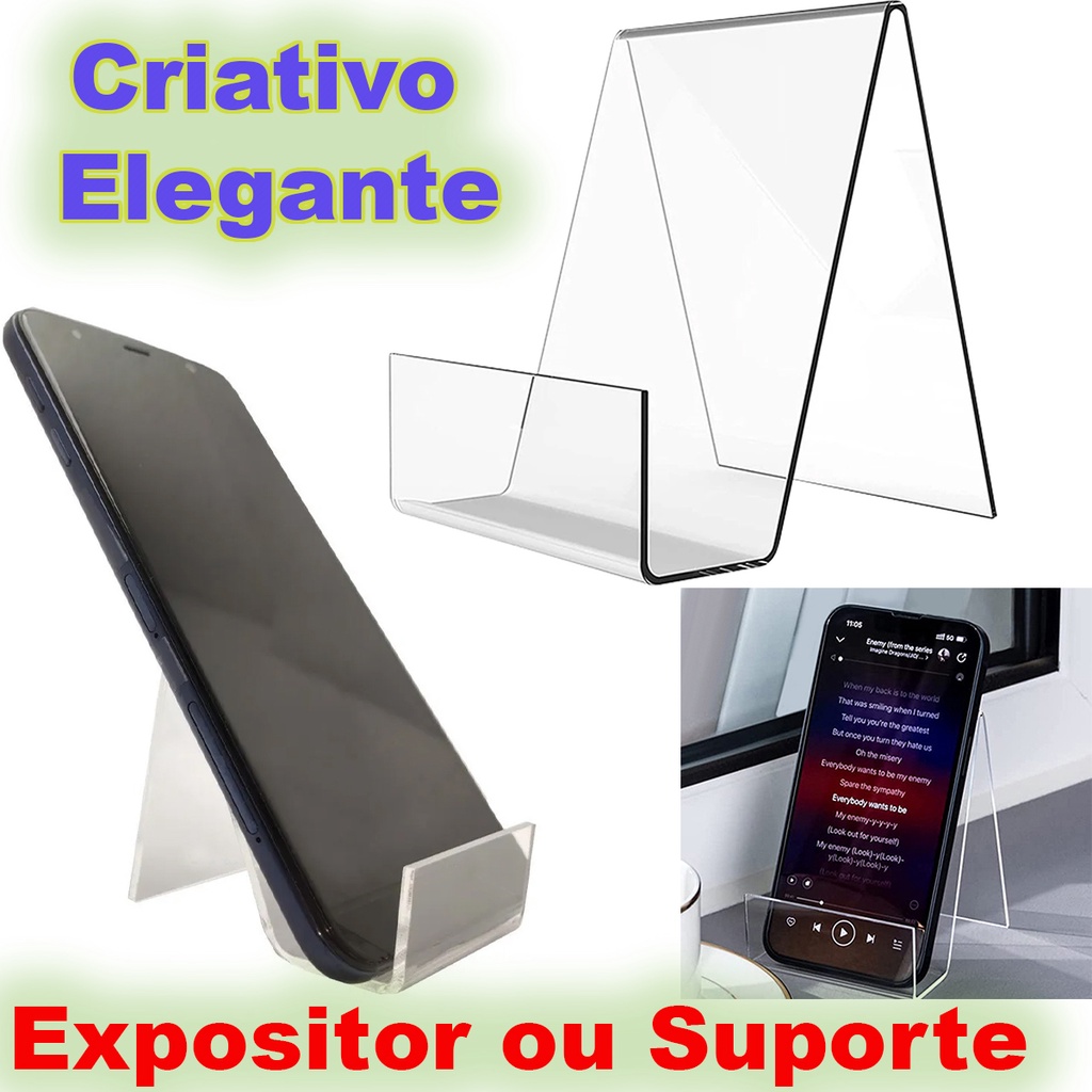 Kit 15 Porta Suporte Expositor De Celular Em Acrílico Mesa