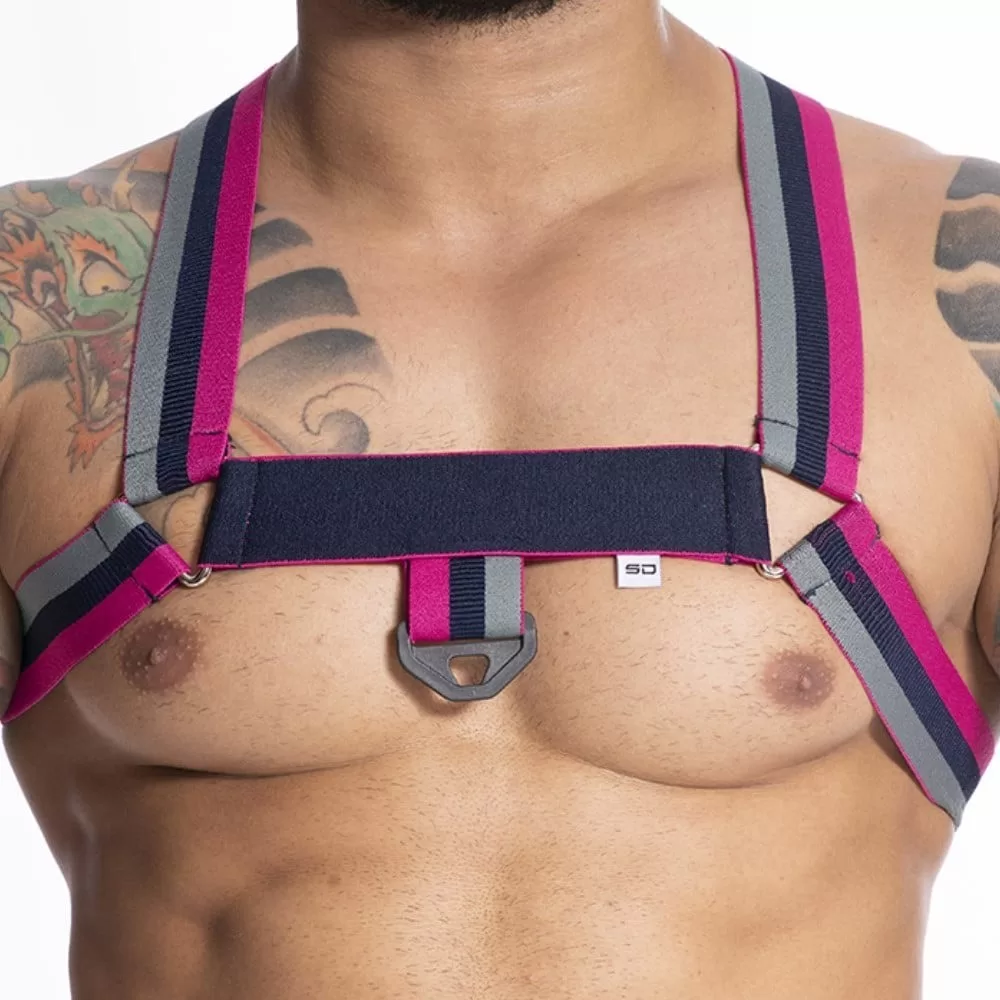 Harness masculino em elástico com triângulo em metal