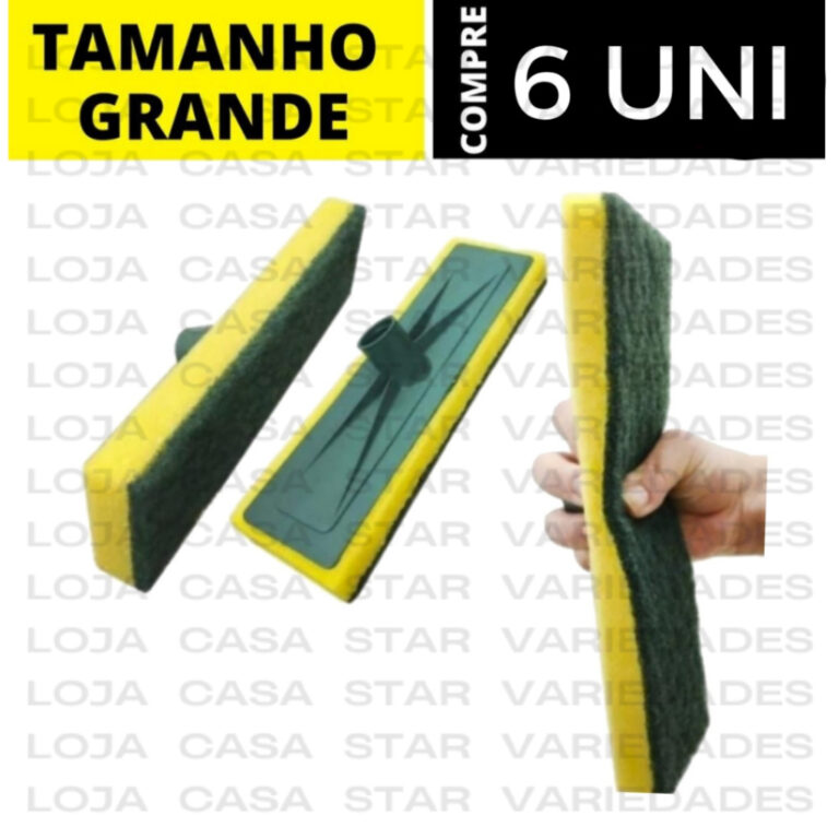 kit 6 Rodo abrasivo lava azulejo esponja piso esfr