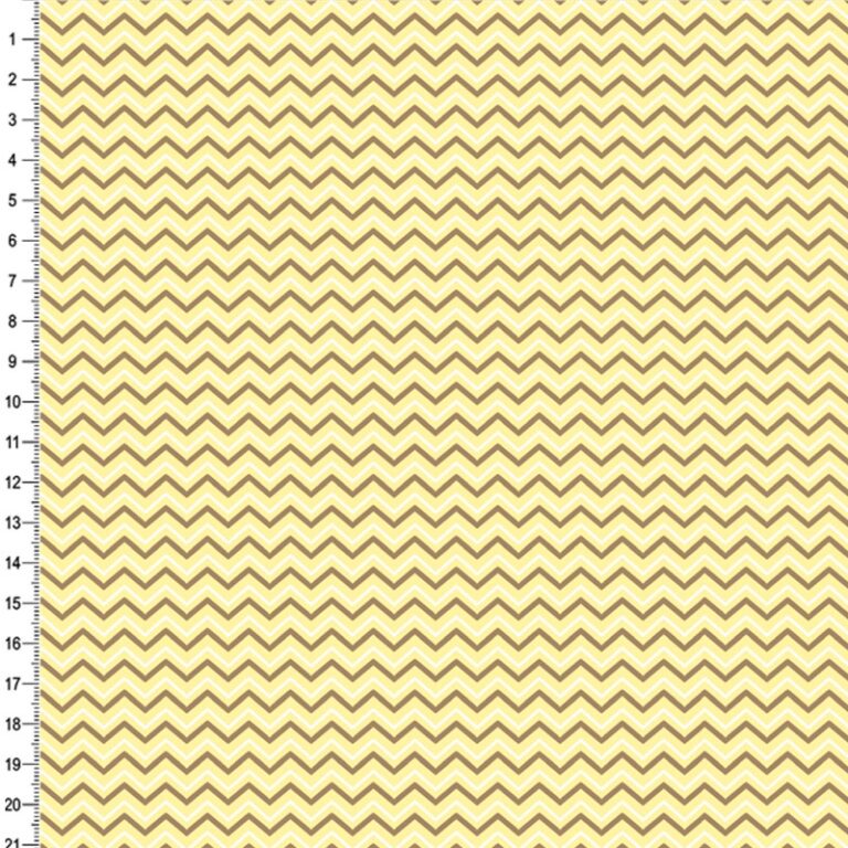 Tricoline Chevron Amarelo/Marrom – 100% Algo
