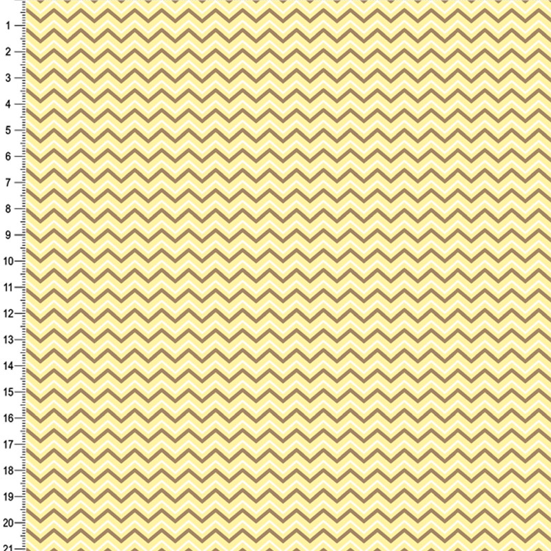 Tricoline Chevron Amarelo/Marrom – 100% Algodão – A Partir de 50cm
