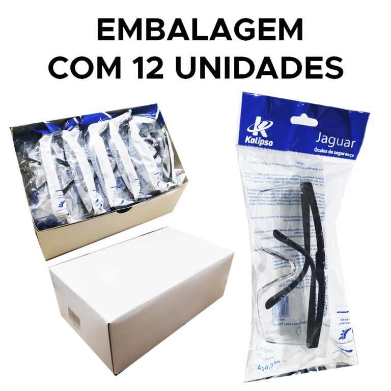 Oculos Protecao Seguranca Rj Incolor Kit 12 Pecas