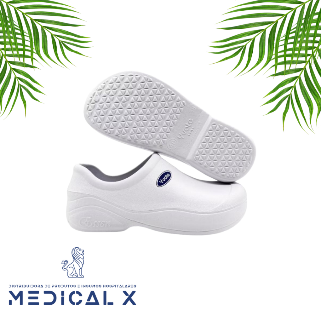 Sapato Babuche Branco (Feminino e Masculino ~Enfermagem~Hospital~Cozinha ~Açougue ~Epi ~Yvate).