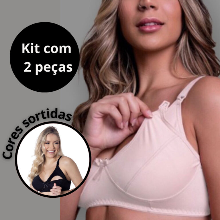 kit 2 peças Sutiã Para Amamentação em Microfib