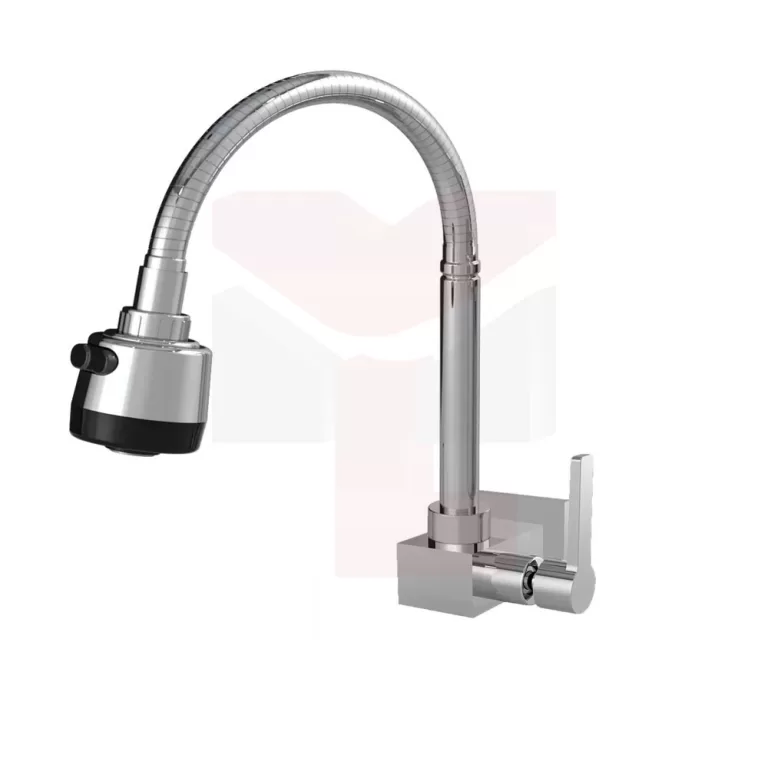 Torneira Cozinha Quadrada Gourmet Parede Metal Lux