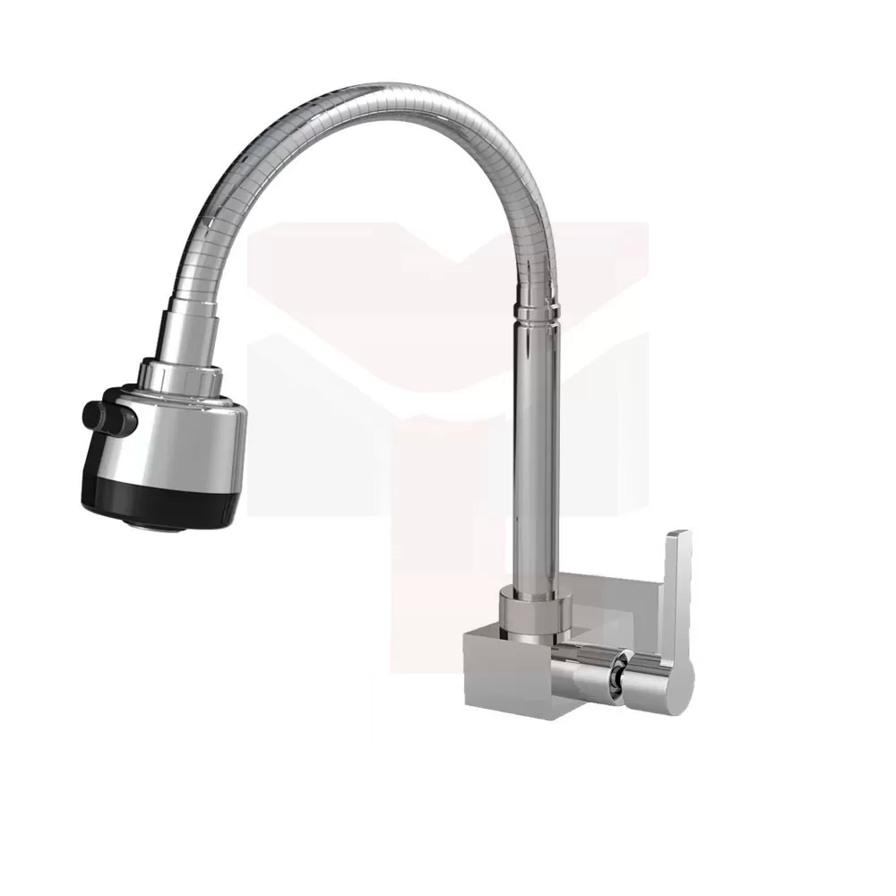 Torneira Cozinha Quadrada Gourmet Parede Metal Luxo 1/4 Volta C-70 3565