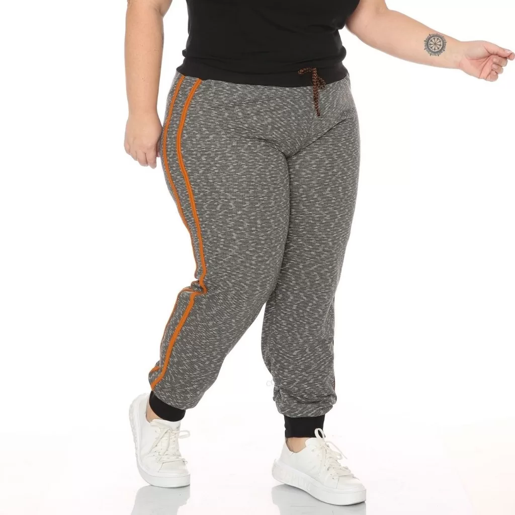 Calça Plus Size Jogger Feminina Moda Fitness Caminhada Moda Casual