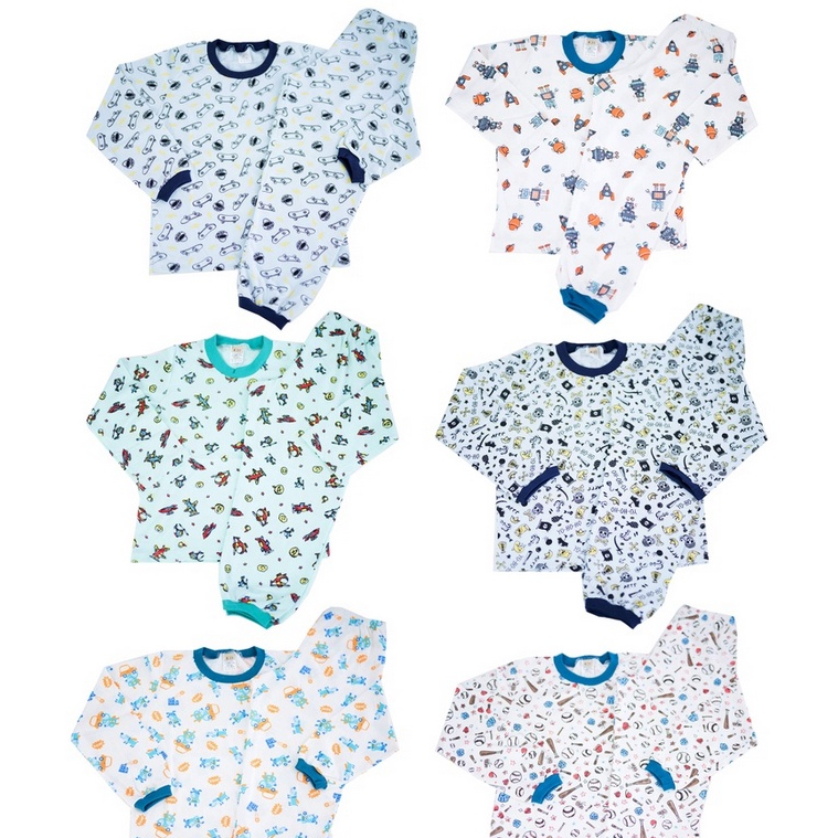 2 Pijamas Infantil Menino manga longa 100% Algodâ
