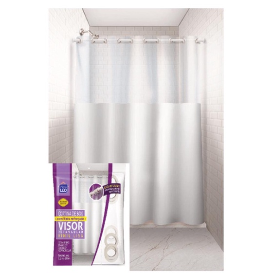 Cortina P/ Box Vinil C/ Ilhos 1,35 X 2,00 M Lisa