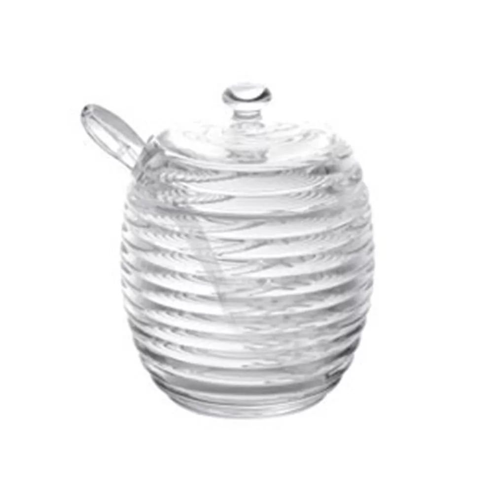 Açucareiro De Cristal com Colher e Tampa Colmeia Lyor 210ml