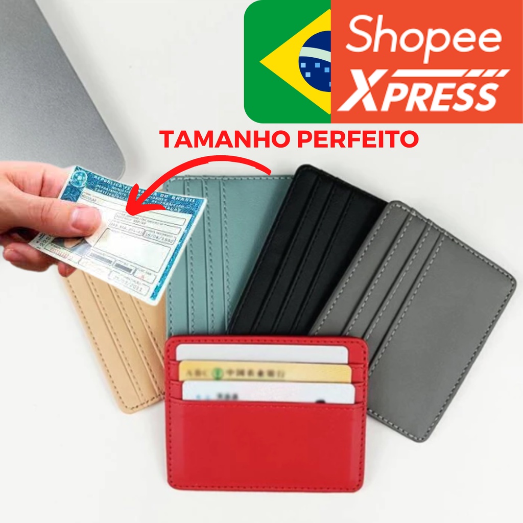 Porta Cartão Carteira Unisex Slim cartão identidade cnh
