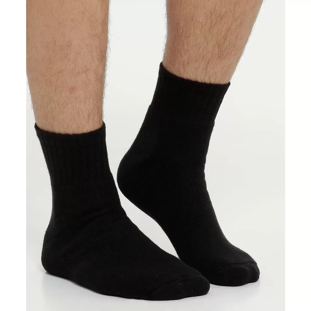 Kit Meia Preta Cano Médio Masculina Adulto