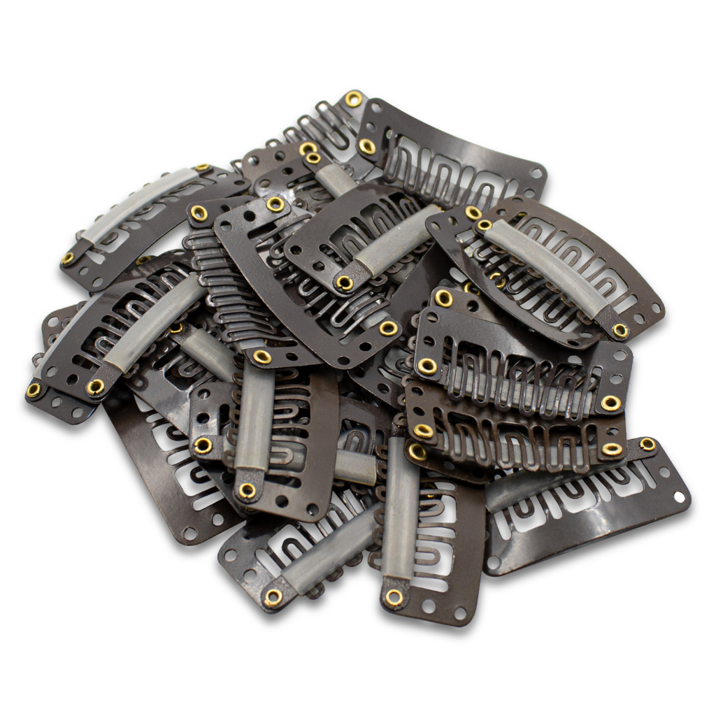 15 Presilhas Tic Tac Marrom Aplique Alongamento Castanho