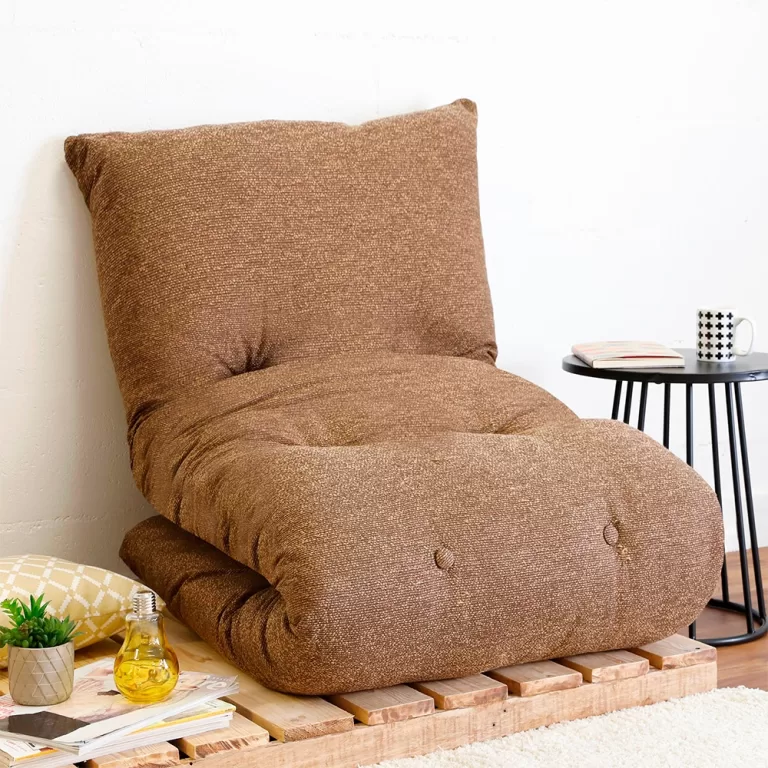 Futon Almofada Dobrável de Espuma Solteiro Marrom
