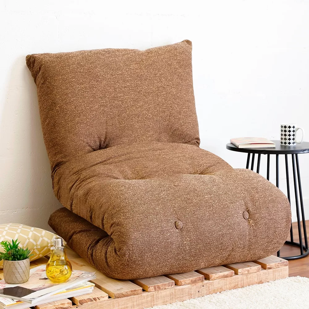 Futon Almofada Dobrável de Espuma Solteiro Marrom – Emcompre Bf Colchões