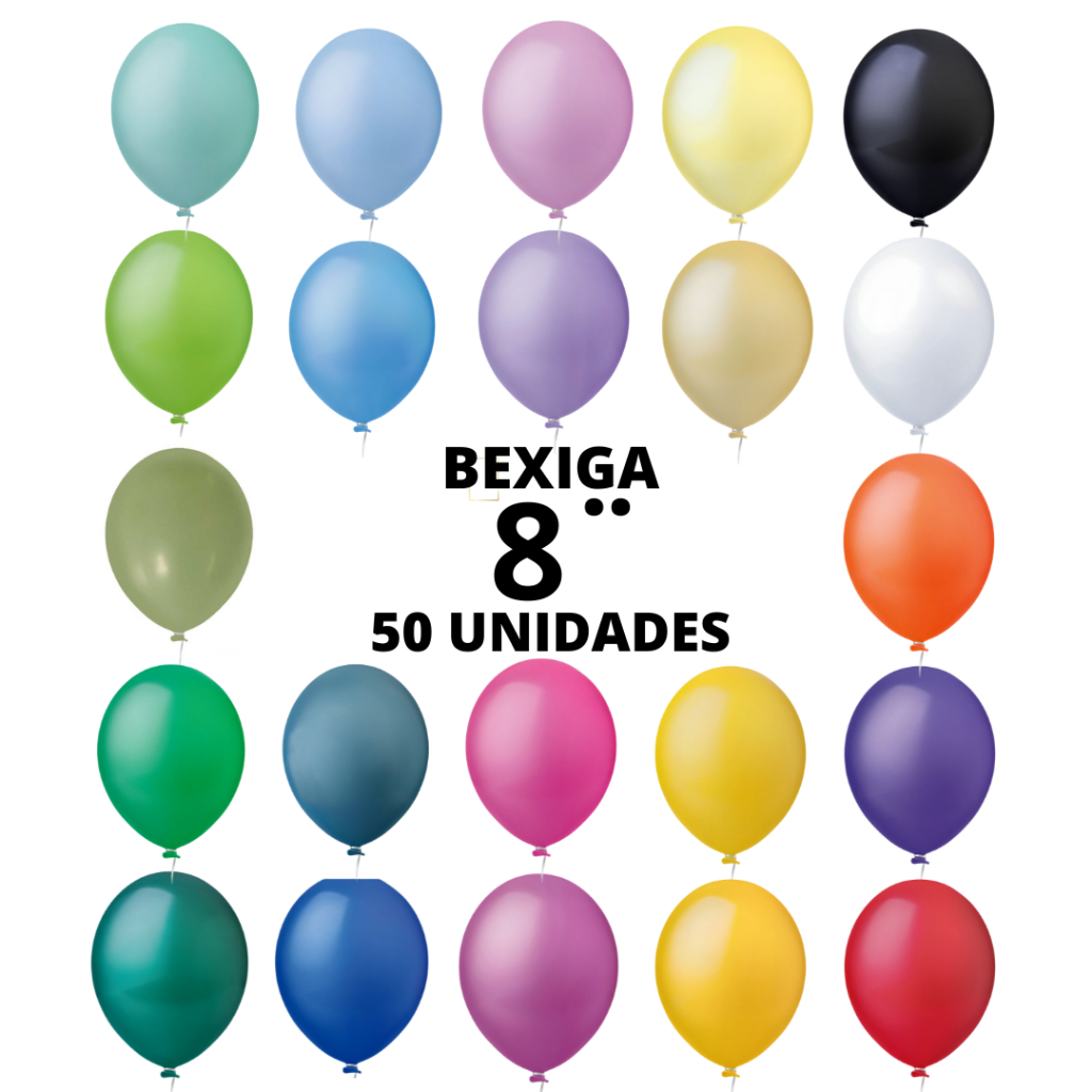 Bexiga Happy Day 8 Polegadas Redonda c/ 50 unidades