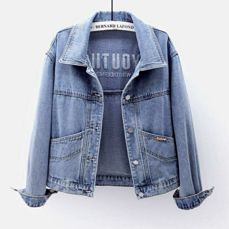 Jaqueta jeans Feminina Manga Longa/Folgada/Única/