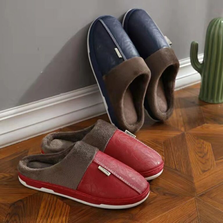 Pantufa Couro sintético Impermeável De Inverno Q