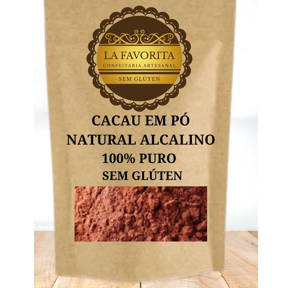 Cacau em Pó  Alcalino 200g ou 500g 100% Puro  – Alta Qualidade e Sem Glúten