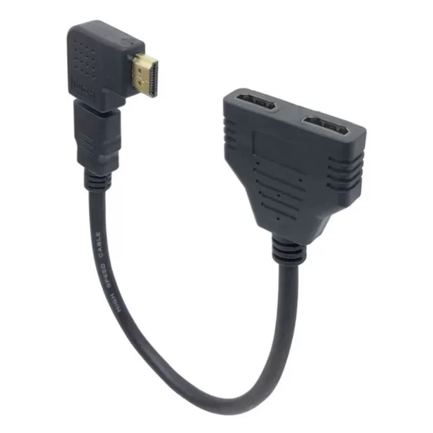 Extensor Hdmi 90 Grau Em L 30 Cm Para Tv Parede Cu