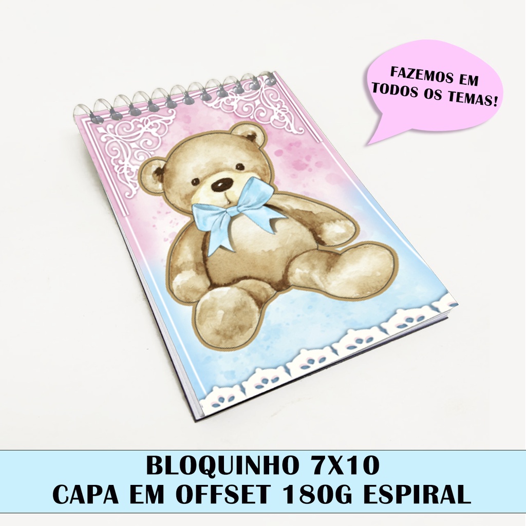 Bloquinho tema chá revelação