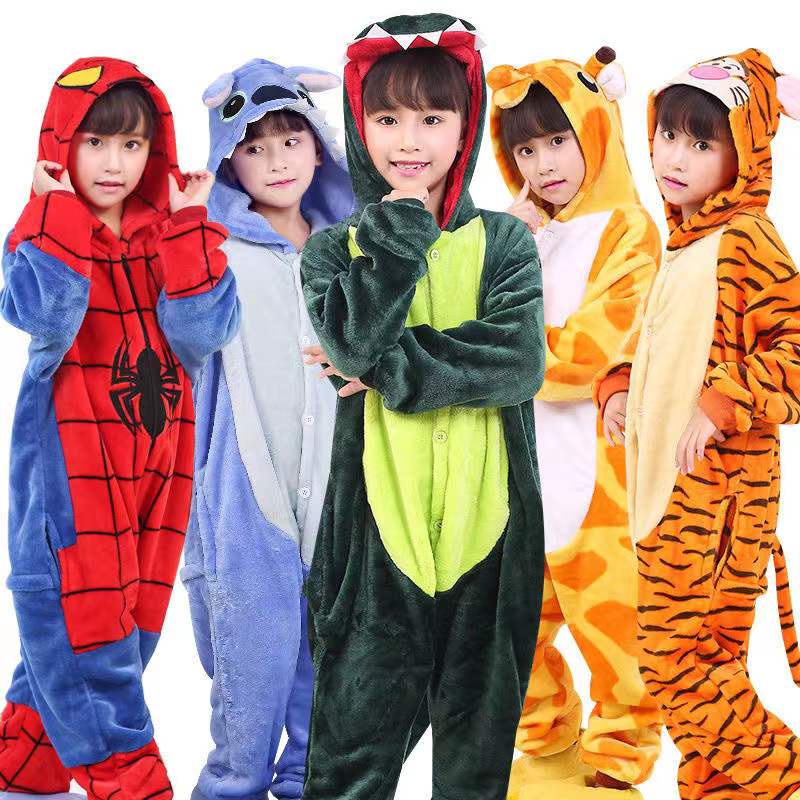 Kigurumi Spiderman Onesies Pijama 2022 Crianças Dos Miúdos Animal Macacão Meninas Meninos Cosplay Tr