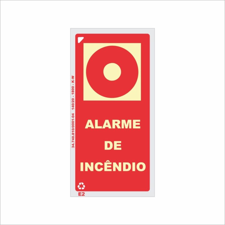 Placa de Sinalização para Acionador de Alarme de