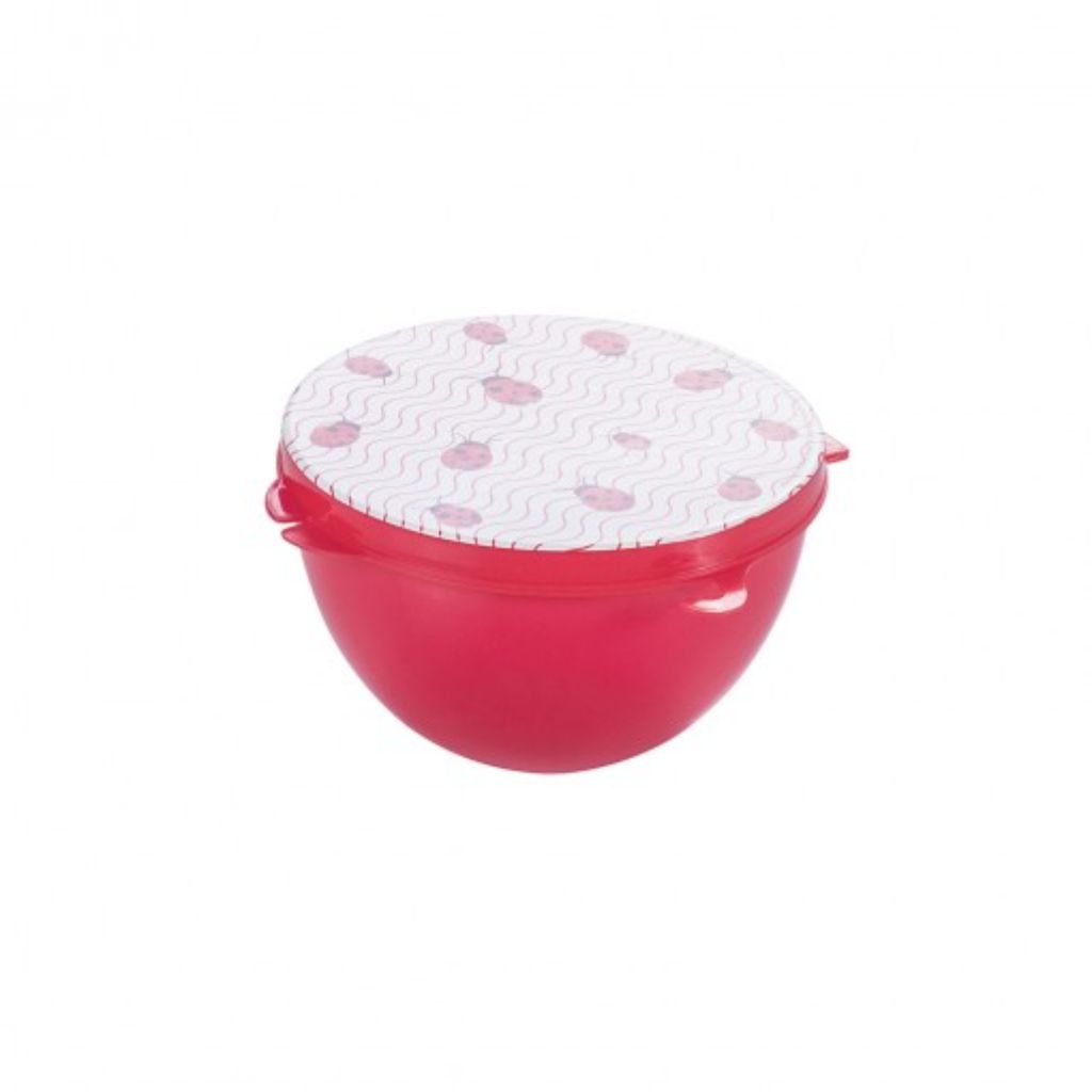 Porta Metade Pote Redondo com Tampa Decorado Joaninha 374ml