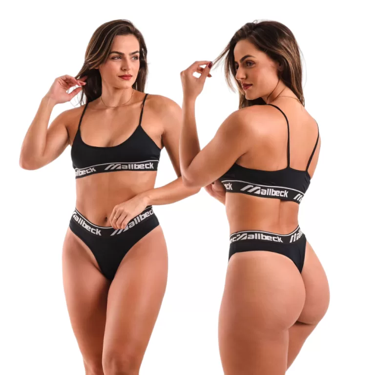 Kit 5 Conjuntos Top e Calcinha Lingerie Feminino B
