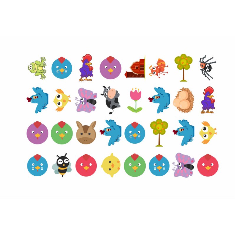 Tatuagens Temporárias 32 pçs – Galinhas