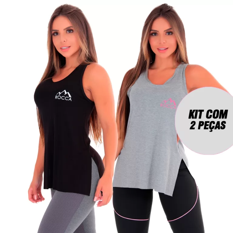Kit 2 Blusas Regata Fitness Tapa Bumbum Rocca Colo
