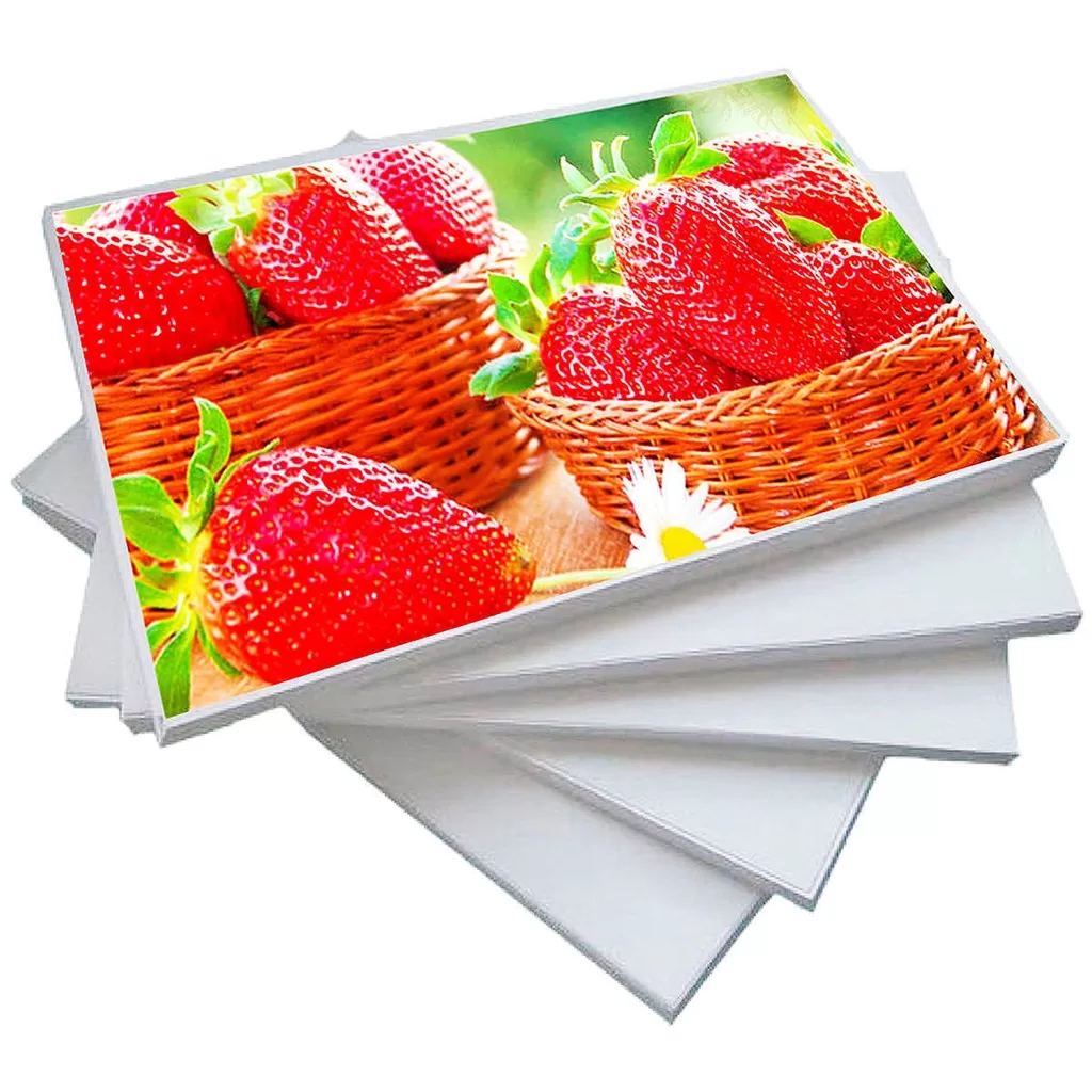 Papel Glossy Adesivo 115g A3 297x420mm Fotográfico Branco Brilhante 100 Folhas
