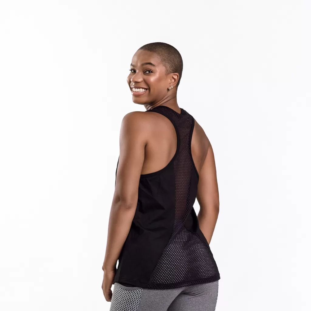 Regata Feminina Com Tela Traseira Network Preta