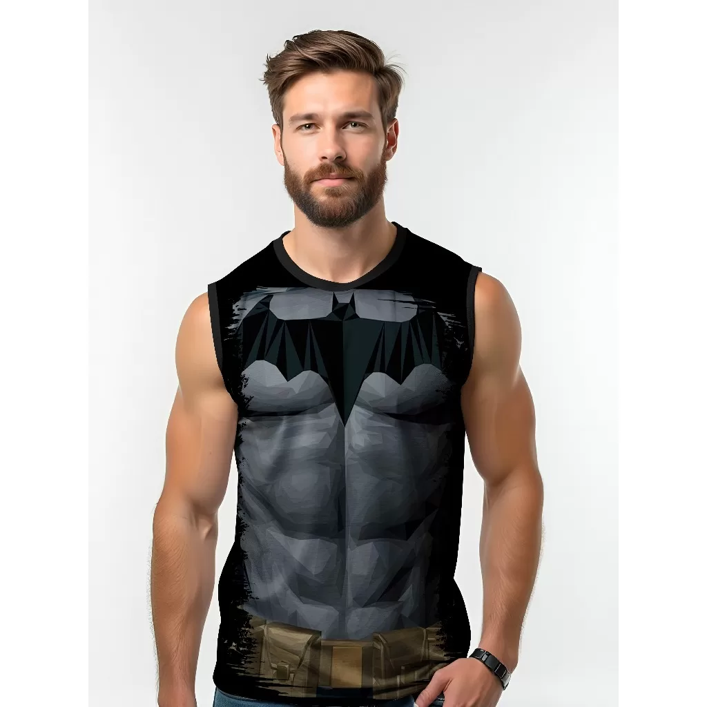 Camiseta Dry Fit Masculina UV 50+ Armadura Batman Estampada Academia Corrida Treino Casual