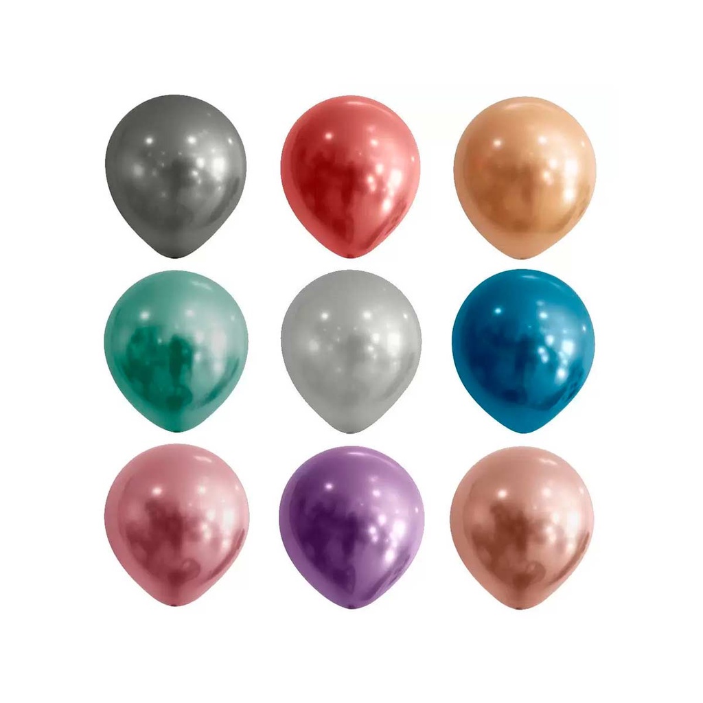 Balão 5 Polegadas Metalizado Redondo Balões Joy 25und