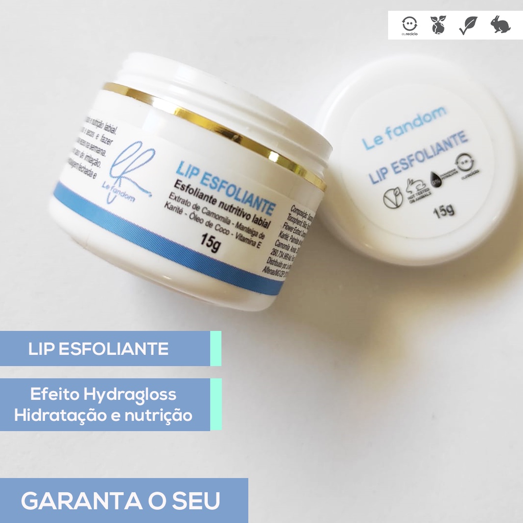 Esfoliante labial Vegano e Natural/Kit Cuidado Com os Lábios Scrubby Esfoliante/Esfoliante labial