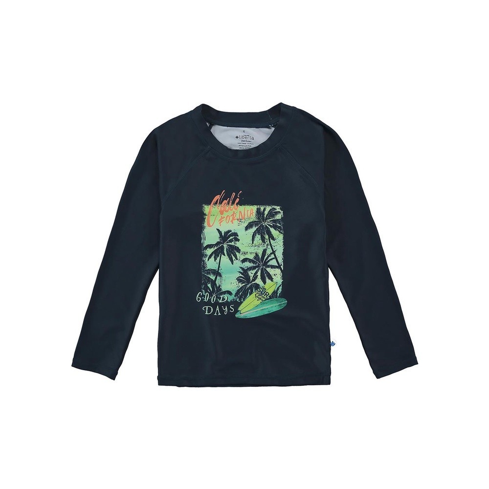 Blusa Infantil Menino com Proteção UV Manga Longa Verão Azul Swim Malwee Confortável