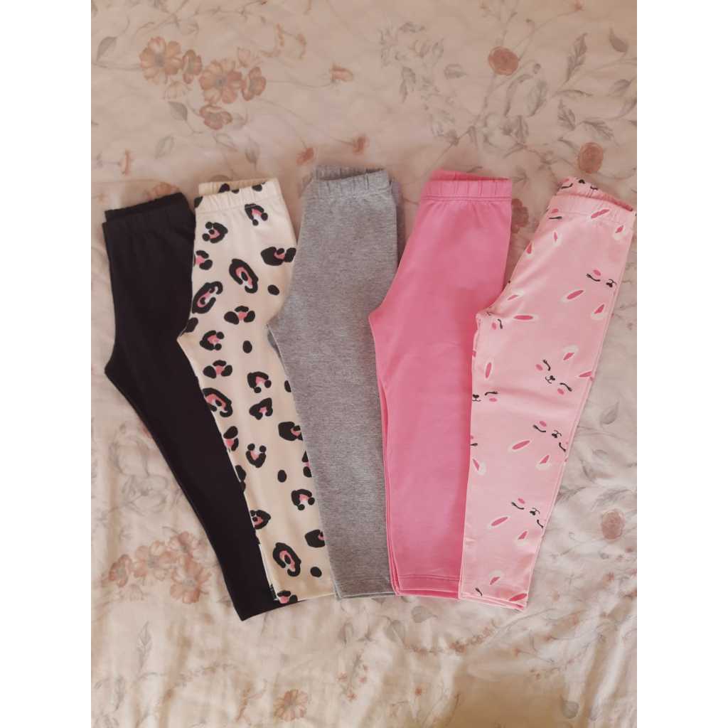 Kit 5 ou 3 calças legging infantil cotton menina atacado