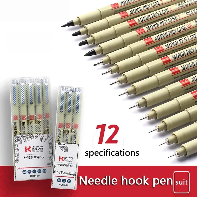 Marcadores Manga Caneta Agulha Kawaii Arte Linha De Gancho Pintada À Mão Esboço Canetas Papelaria Ma