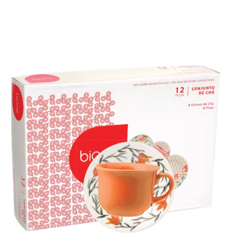 DONNA LIRIOS CJ XICARA CHA C/ PIRES 12 PCS