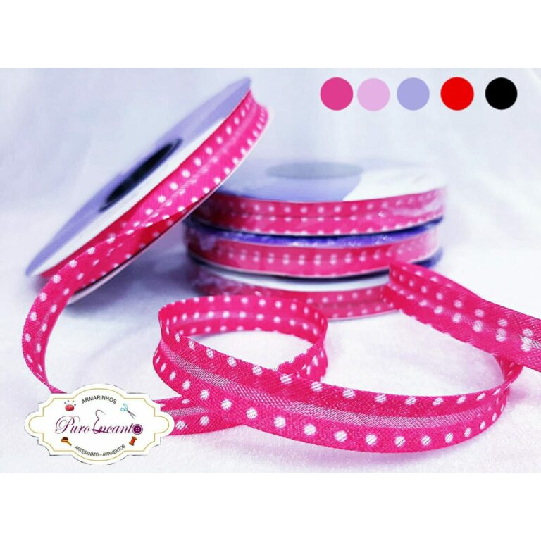 Viés Poá Cinderela 12mm  Rolo com 5m ou 10m | Es