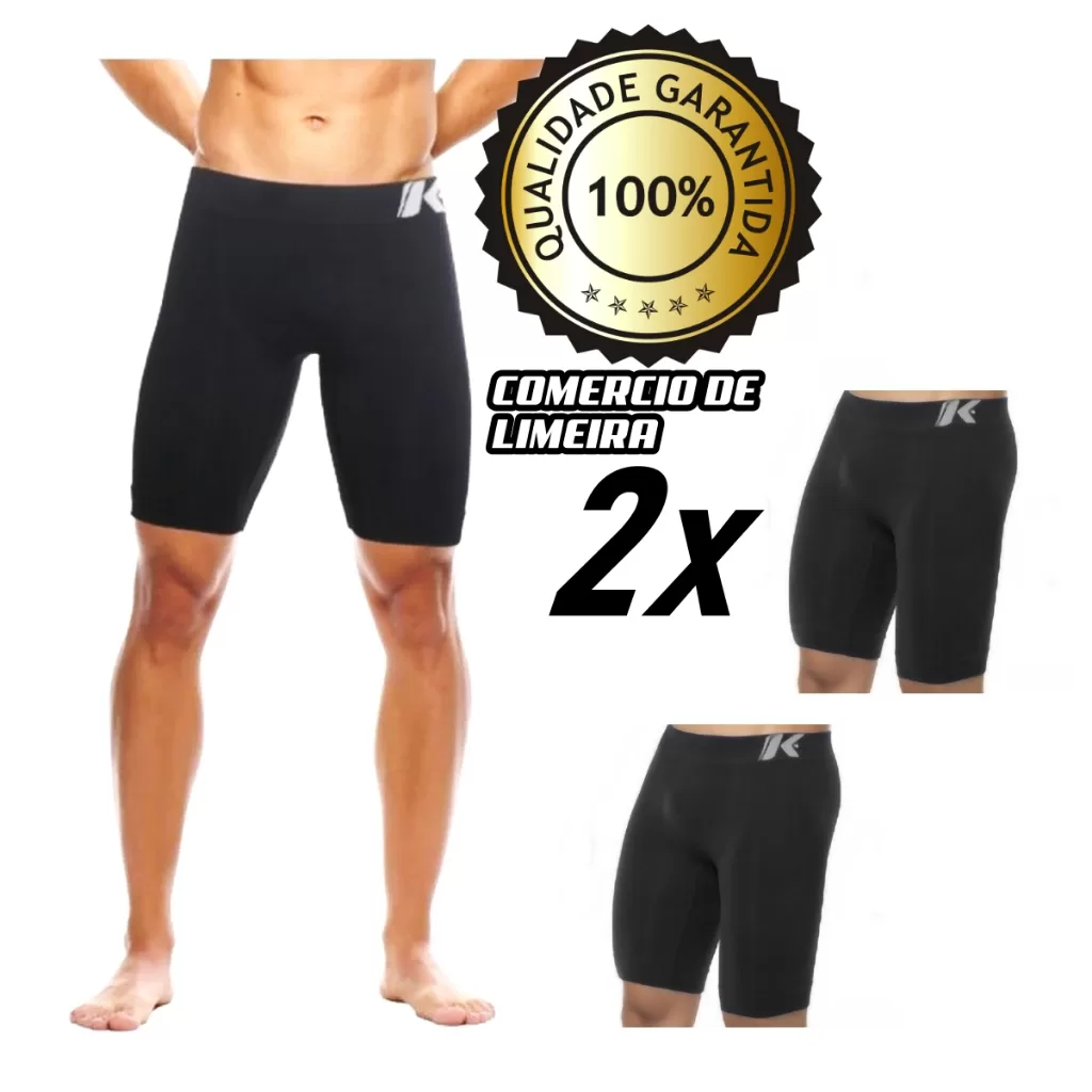 Kit 2 Bermudas Masculina Esportiva Térmica Anti Assadura