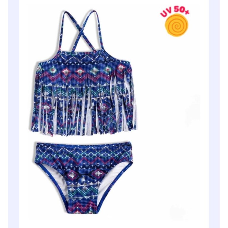 Biquíni Infantil Cropped Com Franjas Proteção U