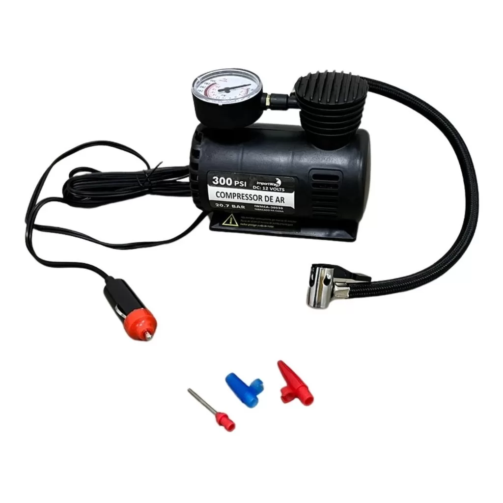 MINI COMPRESSOR DE AR AUTOMOTIVO 300PSI 20L/MIN IWMCA30020, Compressor De Ar Mini Portatil Encher Pn