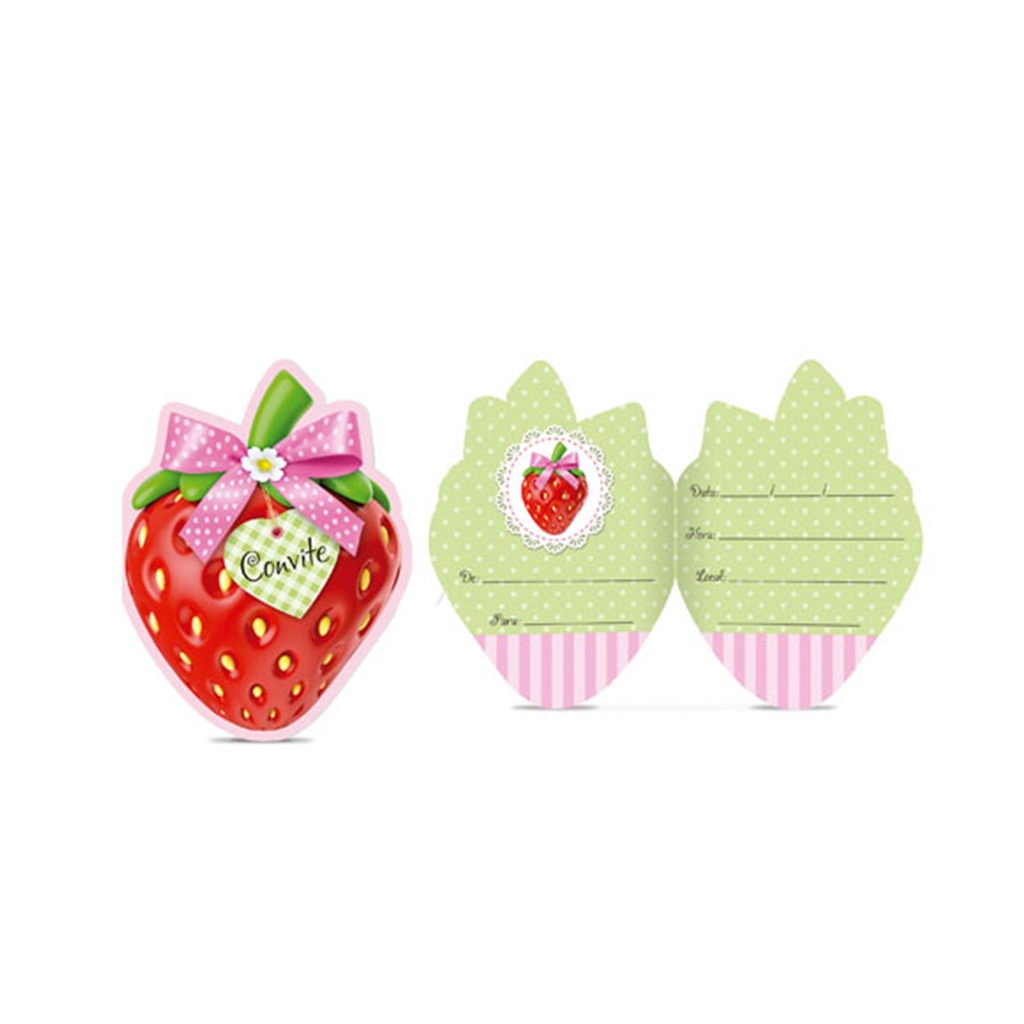 Convite Morango Junco 8und