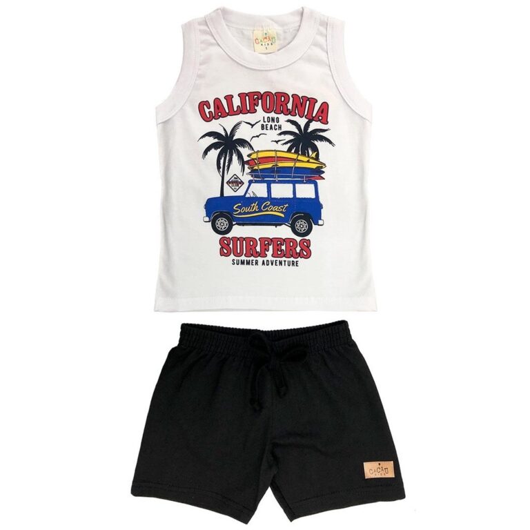 Conjunto Infantil Menino Verão Confortável Manga