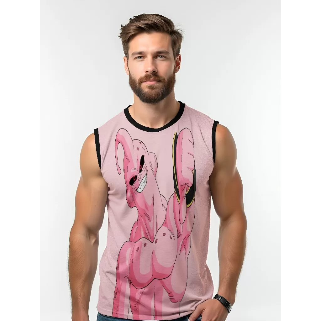 Camiseta Dry Fit Masculina UV 50+ Majin Boo Estampada Academia Corrida Treino Casual