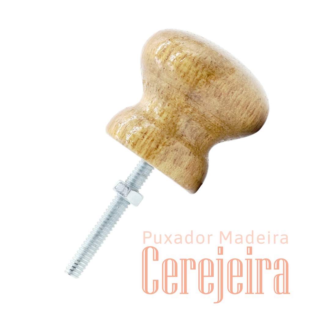 Puxador De Madeira Móveis Rústicos Gaveta E Porta  Cerejeira