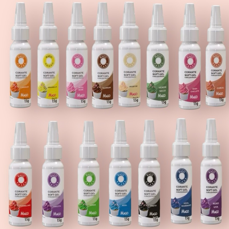 1~5 CORANTE SOFT GEL MAGO 15G PARA DECORAÇÃO//
